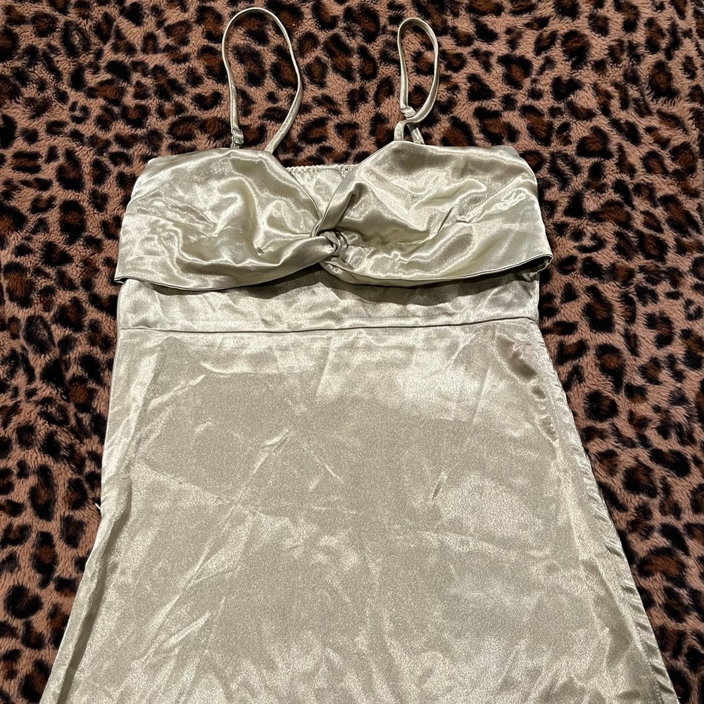 Silk Green Elegant Dress